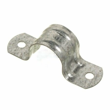 AMERICAN IMAGINATIONS 0.5 in. 2 Hole Conduit Strap Clamp Curved Galvanized Steel AI-36625